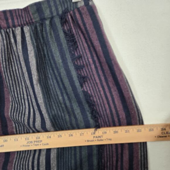 VTG Pant-Her Plaid Skirt 13/14* Multi Poly Wool Blend Fringe Preppy Union Label - Picture 13 of 16